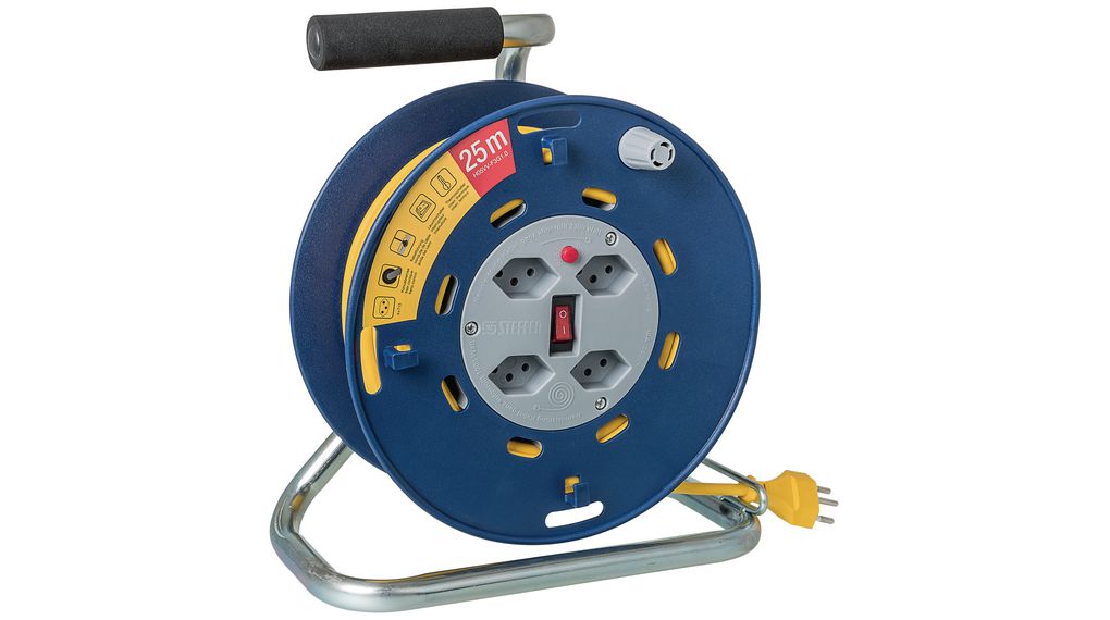 Extension Cable Reel STERO LOOP IP20 25m 4x CH Type J (T13) Socket - CH Type J (T12) Plug